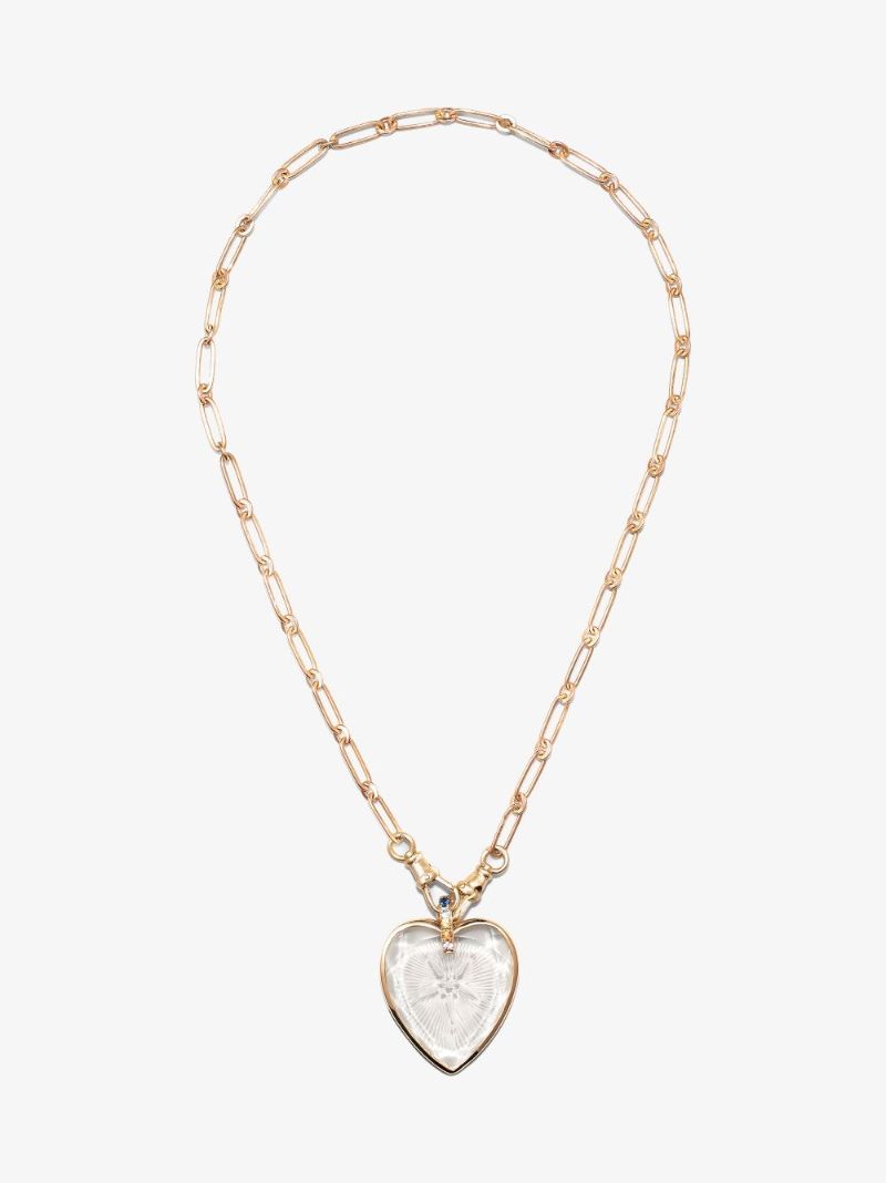 9k Yellow Gabin No. 2 Heart Sapphire Pendant Necklace