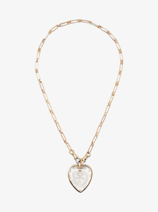 9k Yellow Gabin No. 2 Heart Sapphire Pendant Necklace