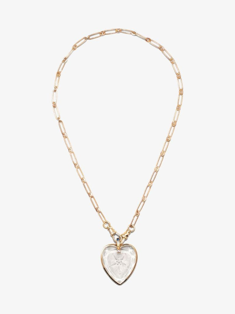 9k Yellow Gabin No. 2 Heart Sapphire Pendant Necklace