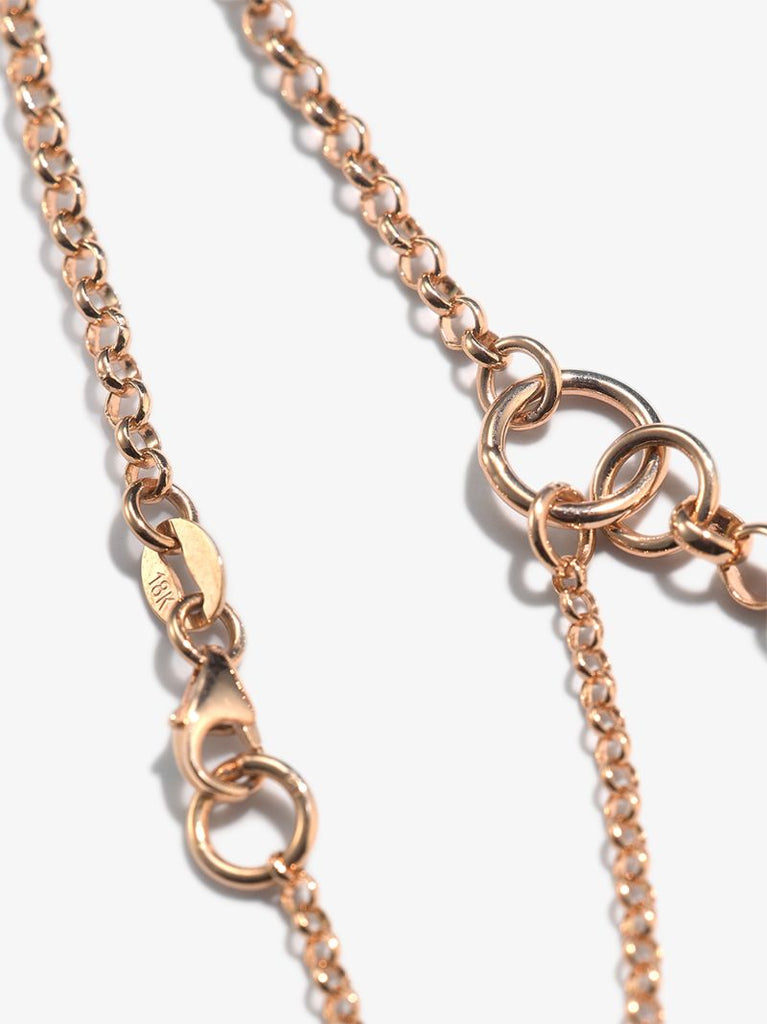 18k Rose Gold Karma Medium Belcher Chain Diamond Necklace