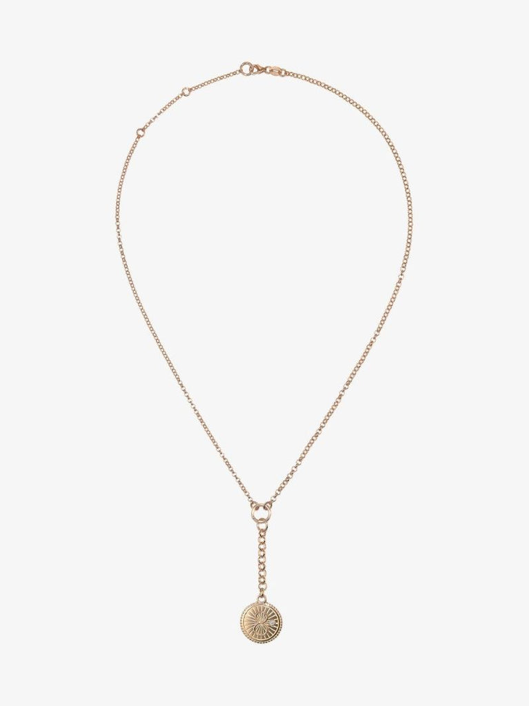 18k Rose Gold Karma Medium Belcher Chain Diamond Necklace