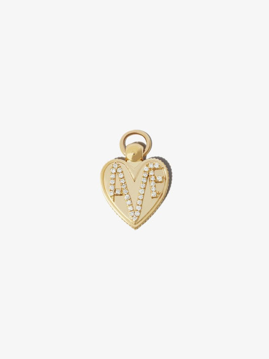 18k Yellow Gold Amate Shield Miniature Diamond Charm