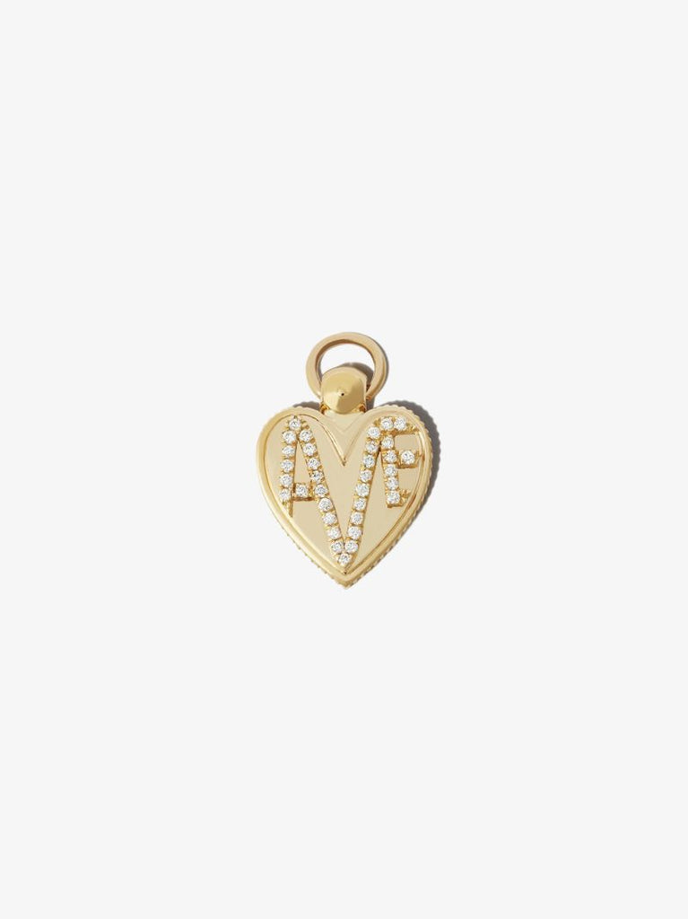 18k Yellow Gold Amate Shield Miniature Diamond Charm