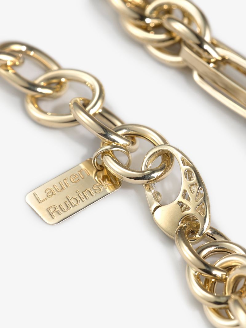 14k Yellow Gold Small Mixed Link Necklace
