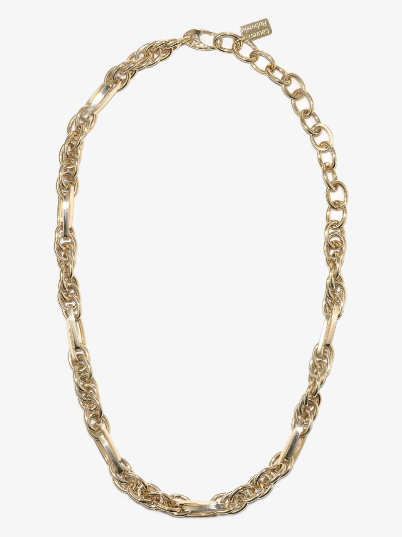 14k Yellow Gold Small Mixed Link Necklace