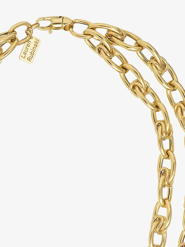 14k Yellow Gold Double Chain Link Necklace