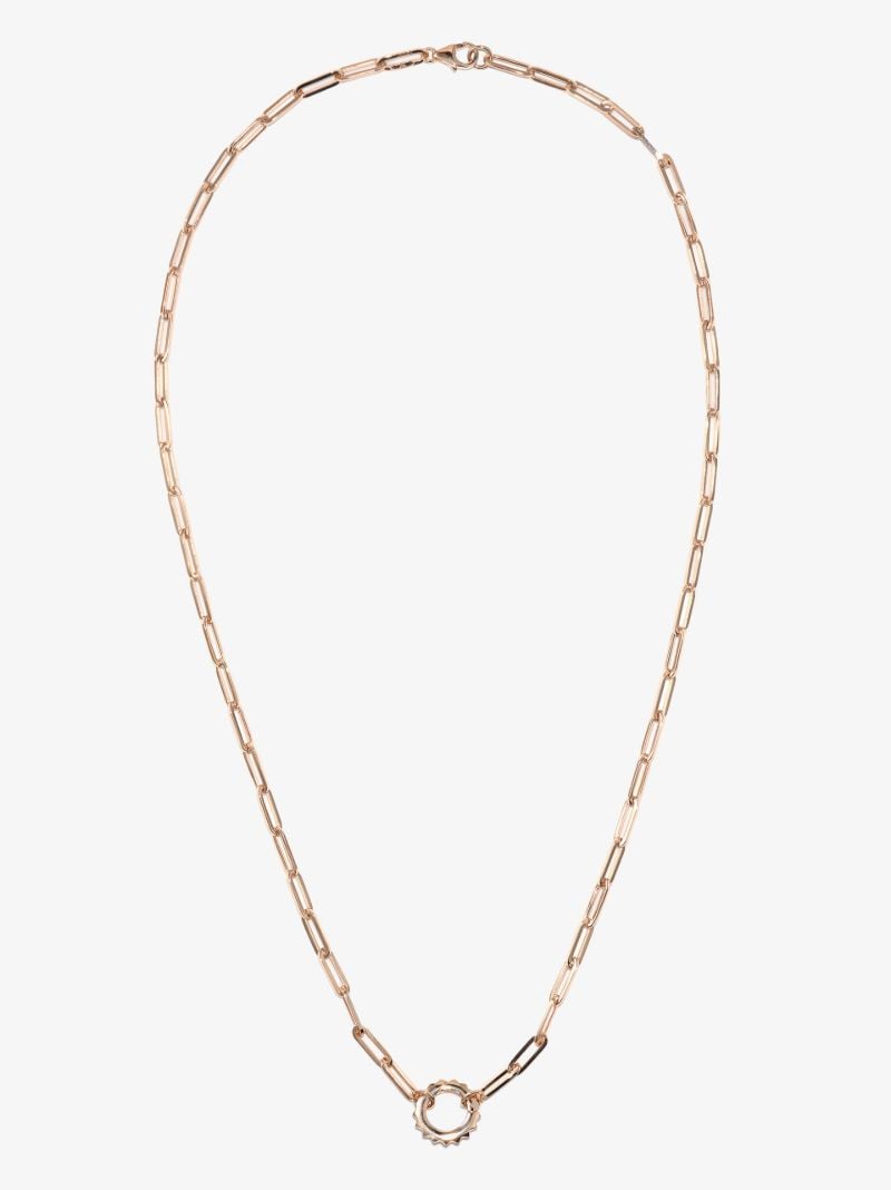 18k Rose Gold Classic Fob Open Chain Necklace