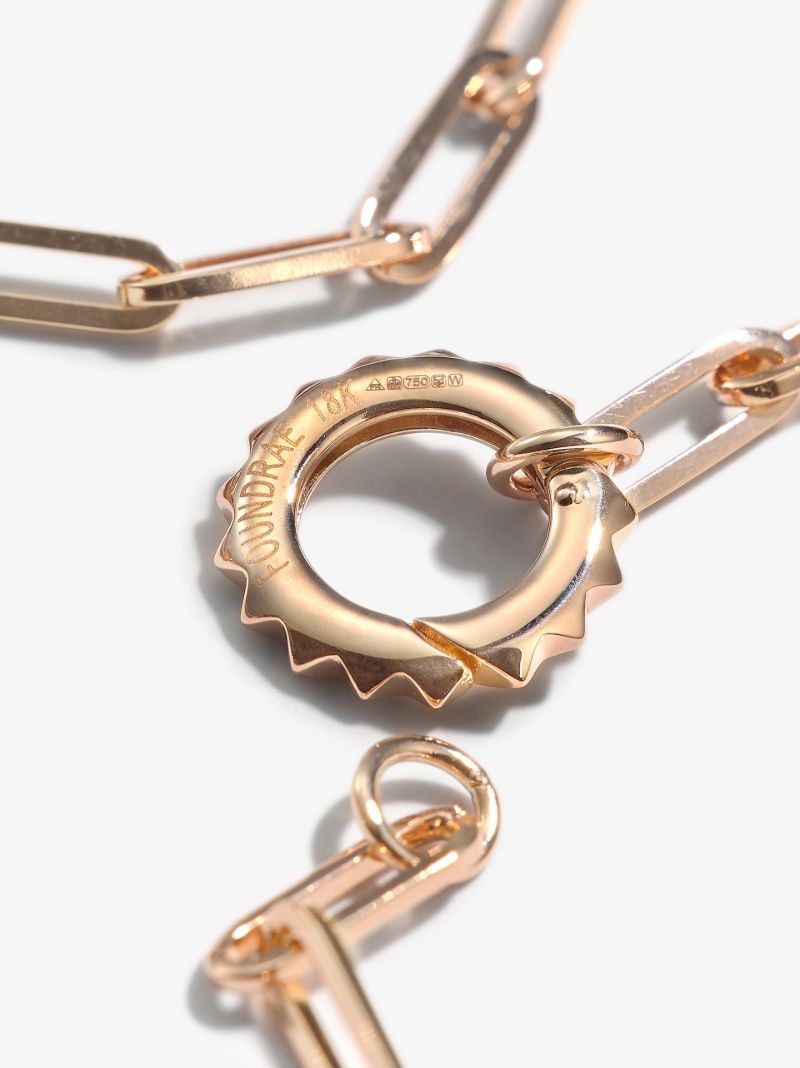 18k Rose Gold Classic Fob Open Chain Necklace