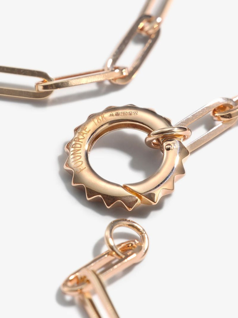 18k Rose Gold Classic Fob Open Chain Necklace