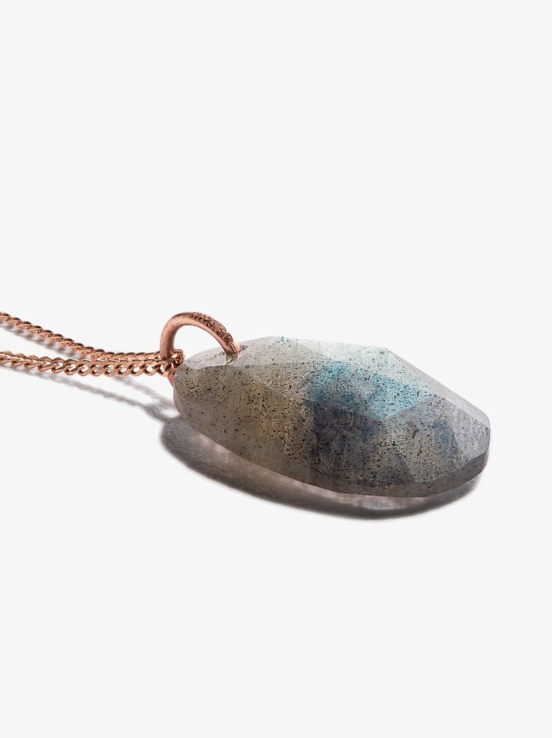 9k Rose Gold Orso No.1 Labradorite Diamond Necklace