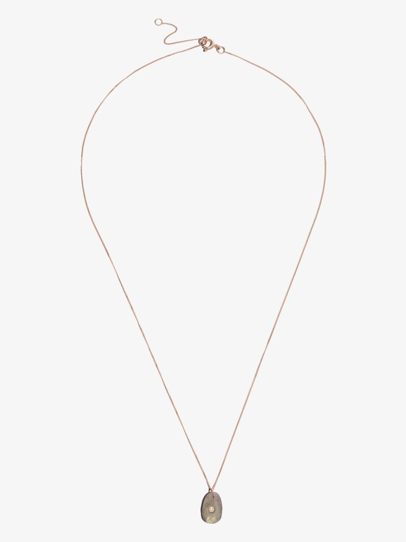 9k Rose Gold Orso No.1 Labradorite Diamond Necklace