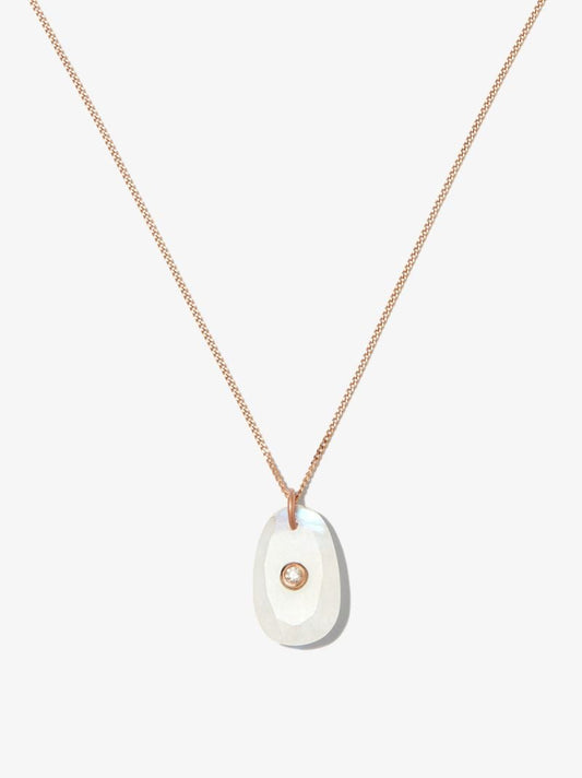 14k Rose Gold Orso No. 1 Moonstone Diamond Pendant Necklace