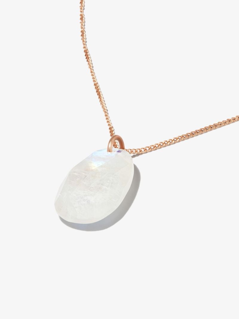 14k Rose Gold Orso No. 1 Moonstone Diamond Pendant Necklace