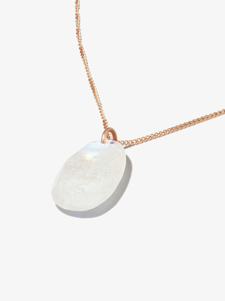 14k Rose Gold Orso No. 1 Moonstone Diamond Pendant Necklace