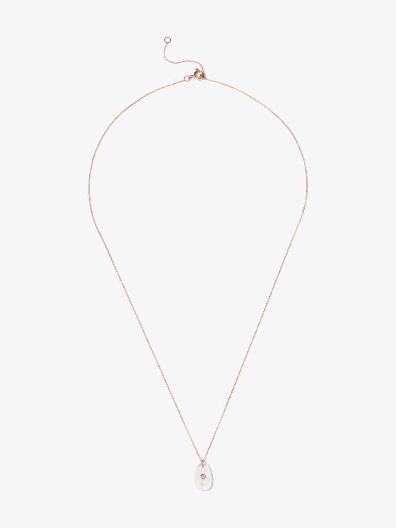 14k Rose Gold Orso No. 1 Moonstone Diamond Pendant Necklace