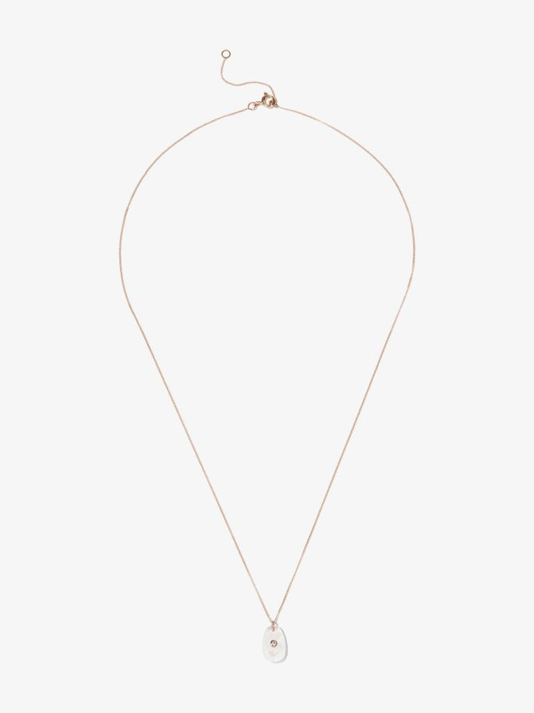 14k Rose Gold Orso No. 1 Moonstone Diamond Pendant Necklace