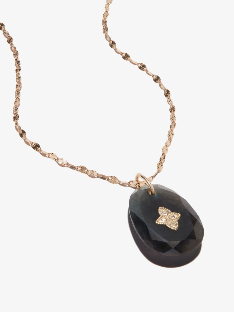 9k Yellow Gold GaÃ_x0083_Â¯a No.2 Labradorite Diamond Necklace