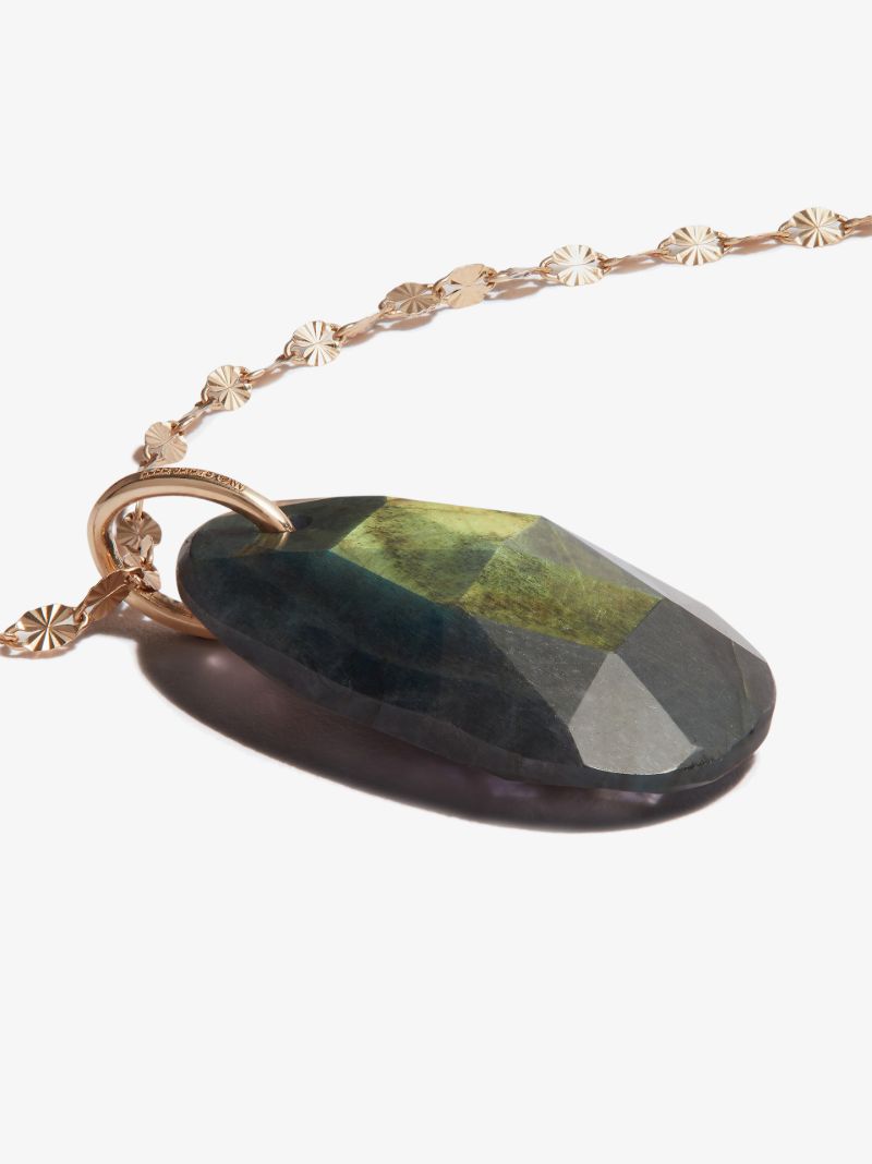 9k Yellow Gold GaÃ_x0083_Â¯a No.2 Labradorite Diamond Necklace