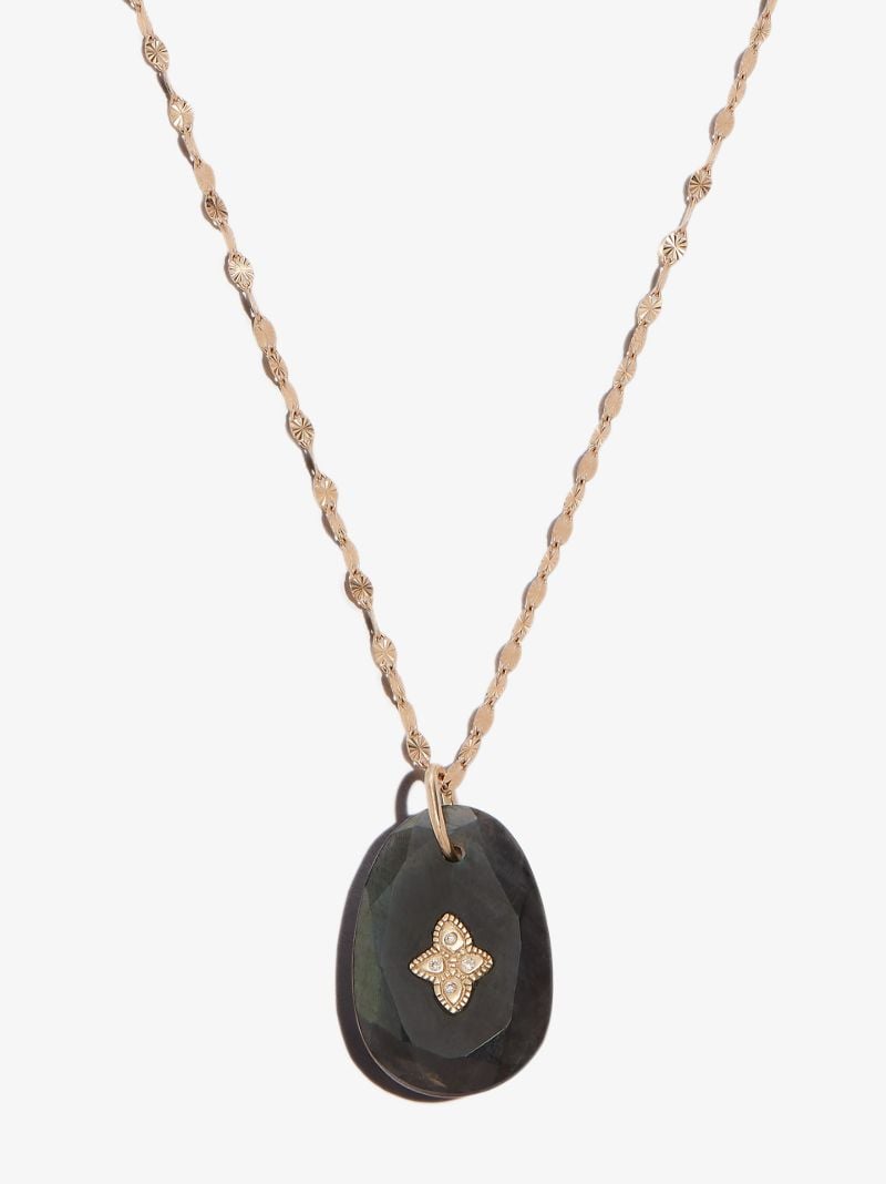 9k Yellow Gold GaÃ_x0083_Â¯a No.2 Labradorite Diamond Necklace
