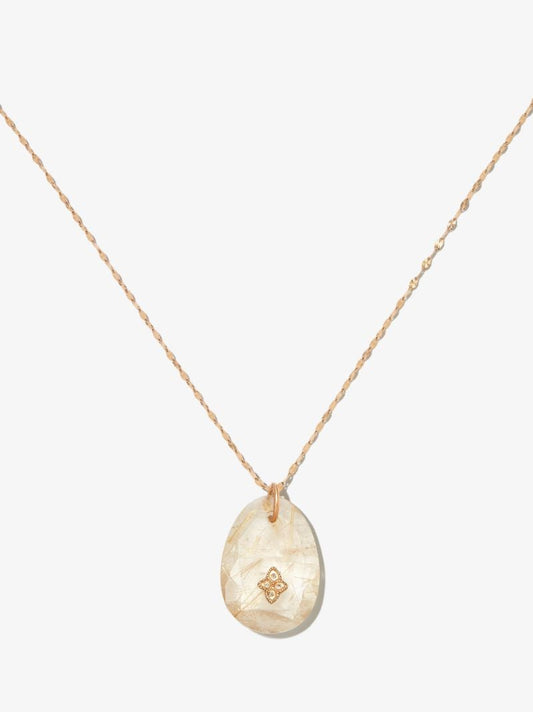 9k Yellow Gold GaÃ_x0083_Â¯a No.1 Rutile Quartz Necklace