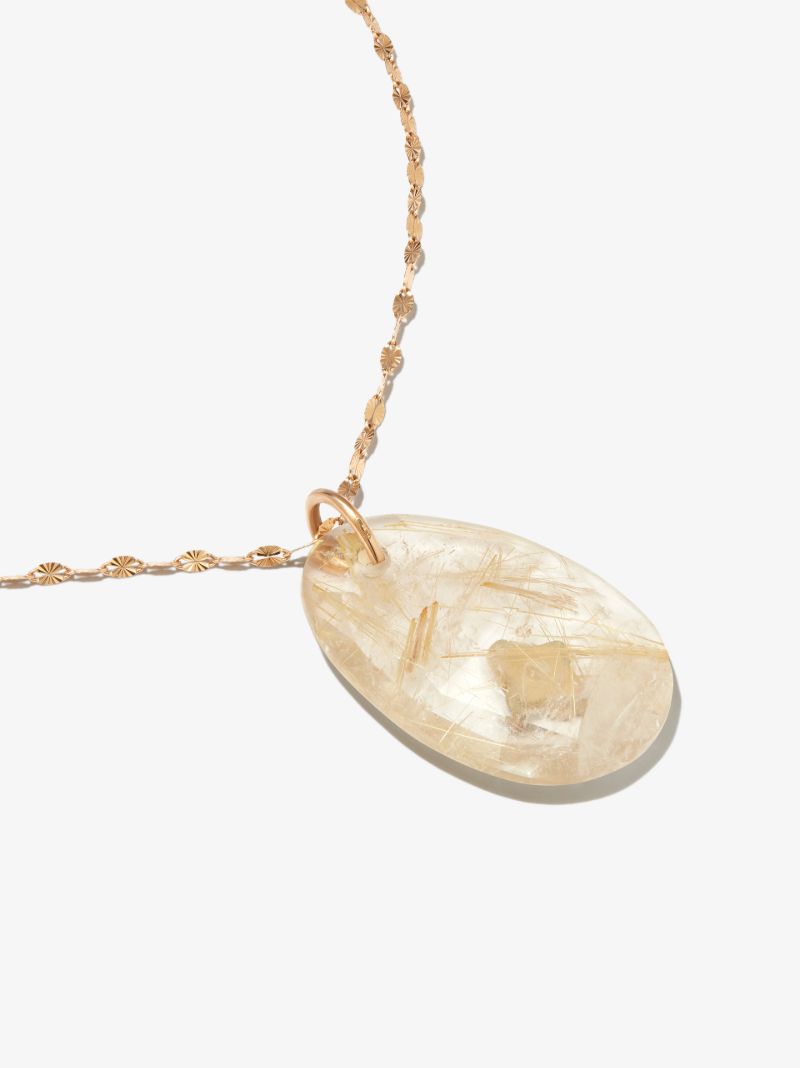 9k Yellow Gold GaÃ_x0083_Â¯a No.1 Rutile Quartz Necklace
