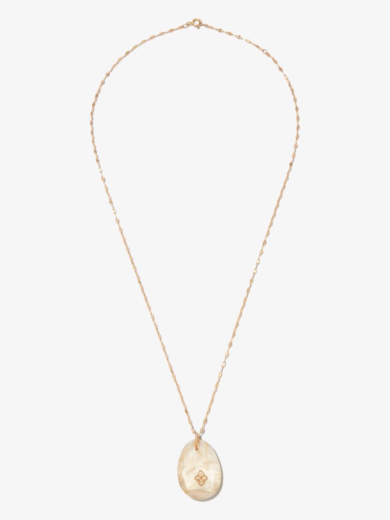 9k Yellow Gold GaÃ_x0083_Â¯a No.1 Rutile Quartz Necklace