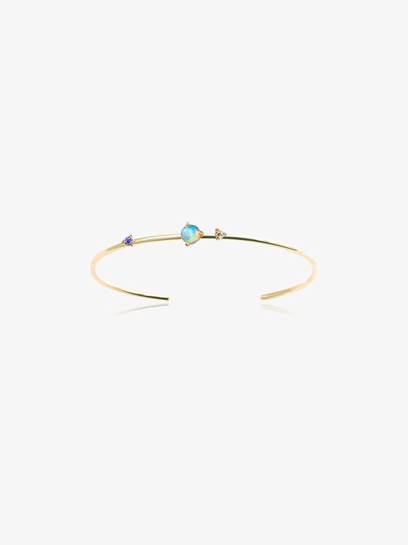 10k Yellow Gold Three-stone Opal Diamond Bracelet