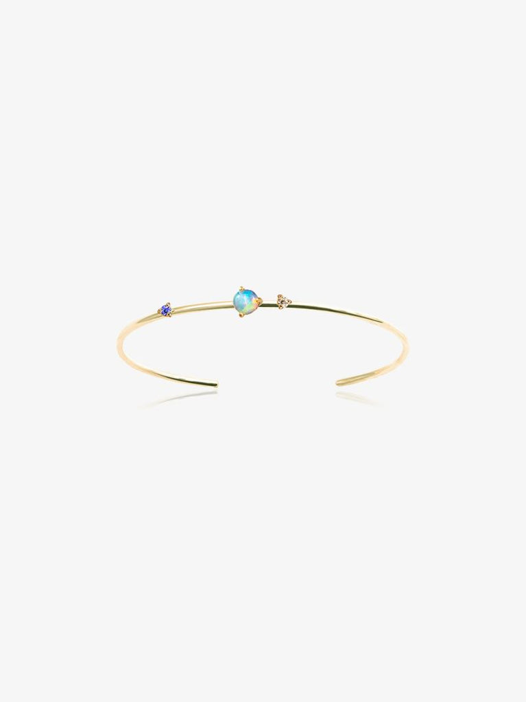 10k Yellow Gold Three-stone Opal Diamond Bracelet
