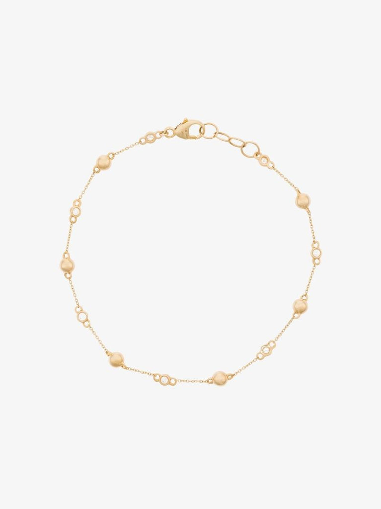 14k Yellow Gold Poppy Rae Pebble Diamond Station Bracelet
