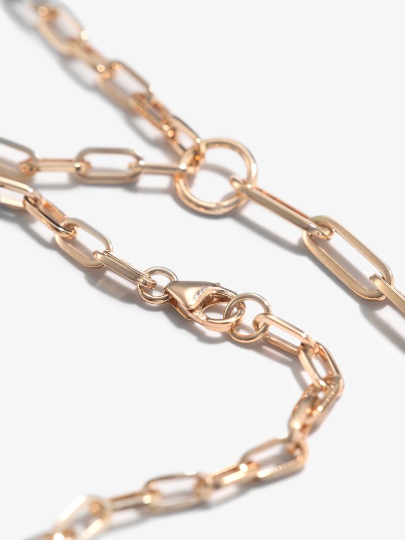 18k Rose Gold Dream Refined Clip Chain Diamond Necklace