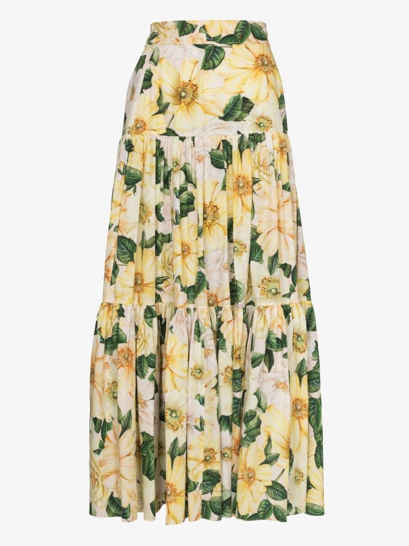 Floral-print Tiered Skirt