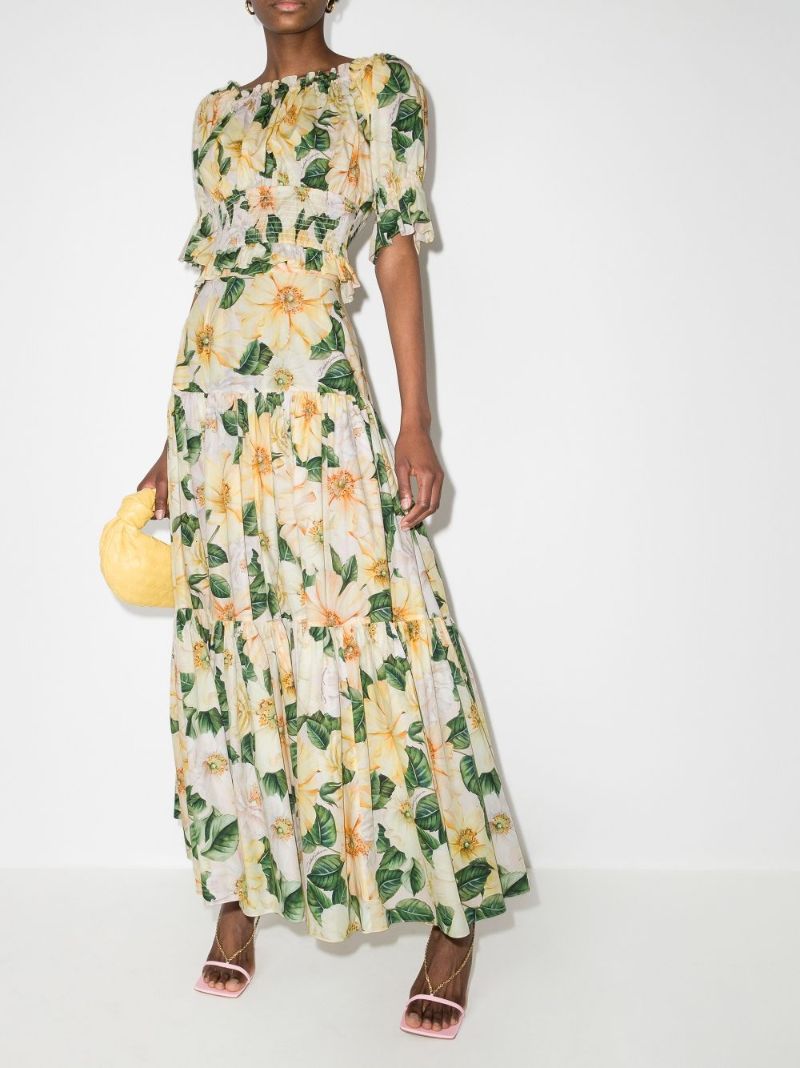 Floral-print Tiered Skirt