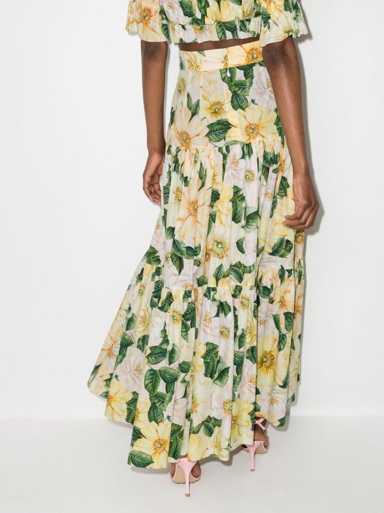 Floral-print Tiered Skirt