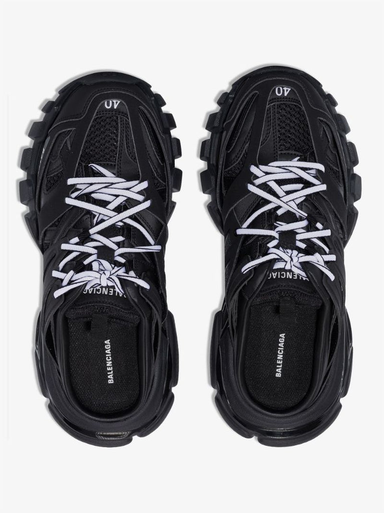 Black Track Sneaker Mules