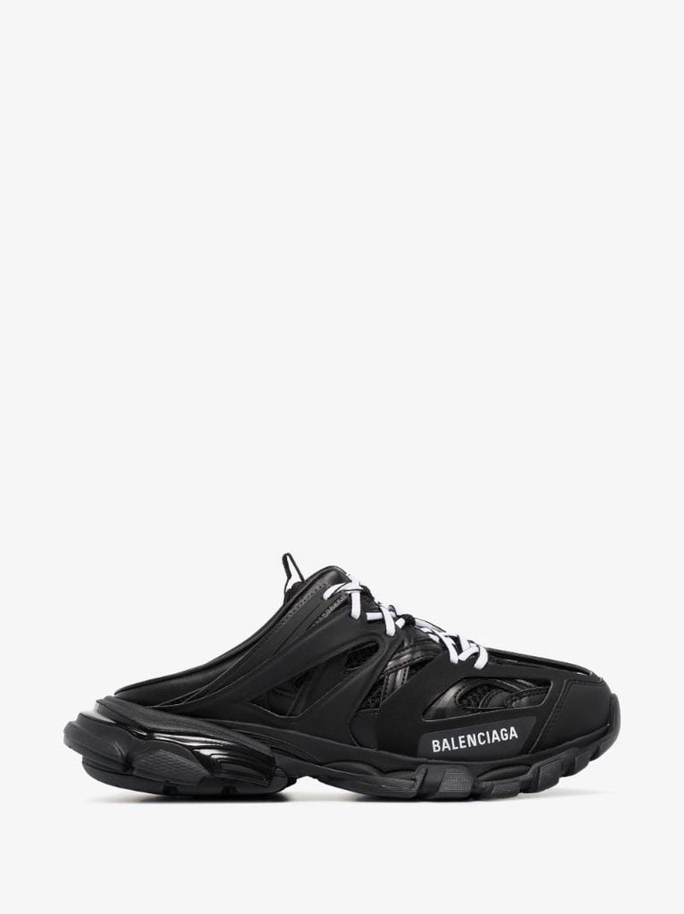 Black Track Sneaker Mules