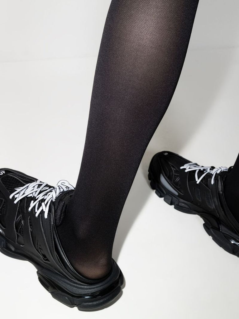 Black Track Sneaker Mules
