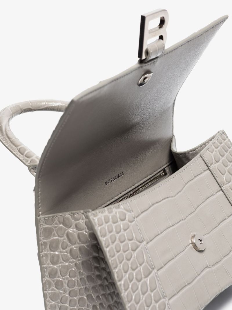 Hourglass Crocodile-effect Shoulder Bag