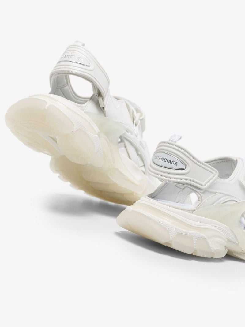 White Track Clear Sole Sandals