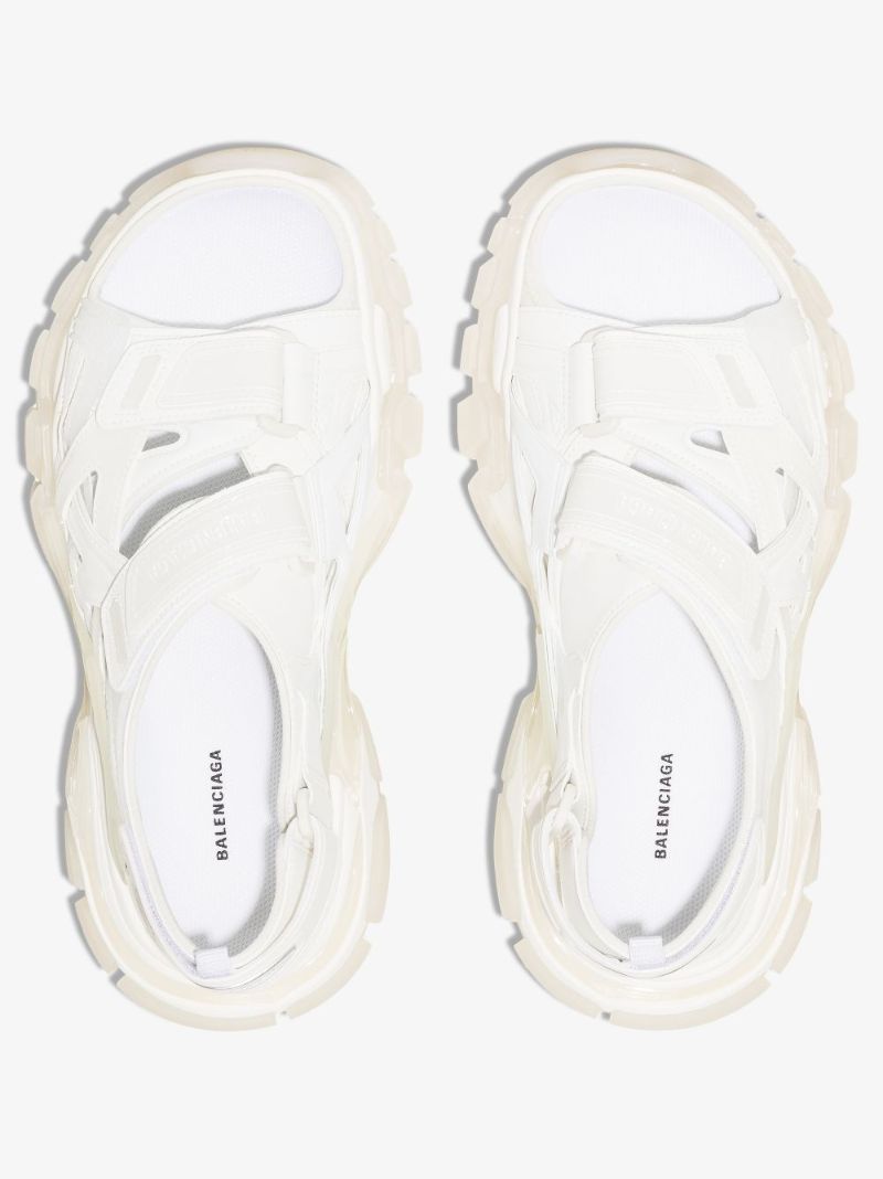 White Track Clear Sole Sandals