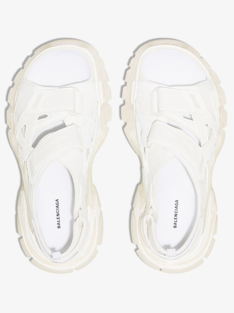 White Track Clear Sole Sandals