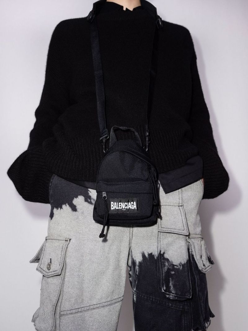Black Oversized Mini Backpack