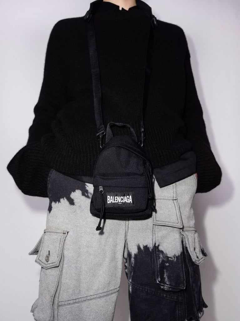 Black Oversized Mini Backpack