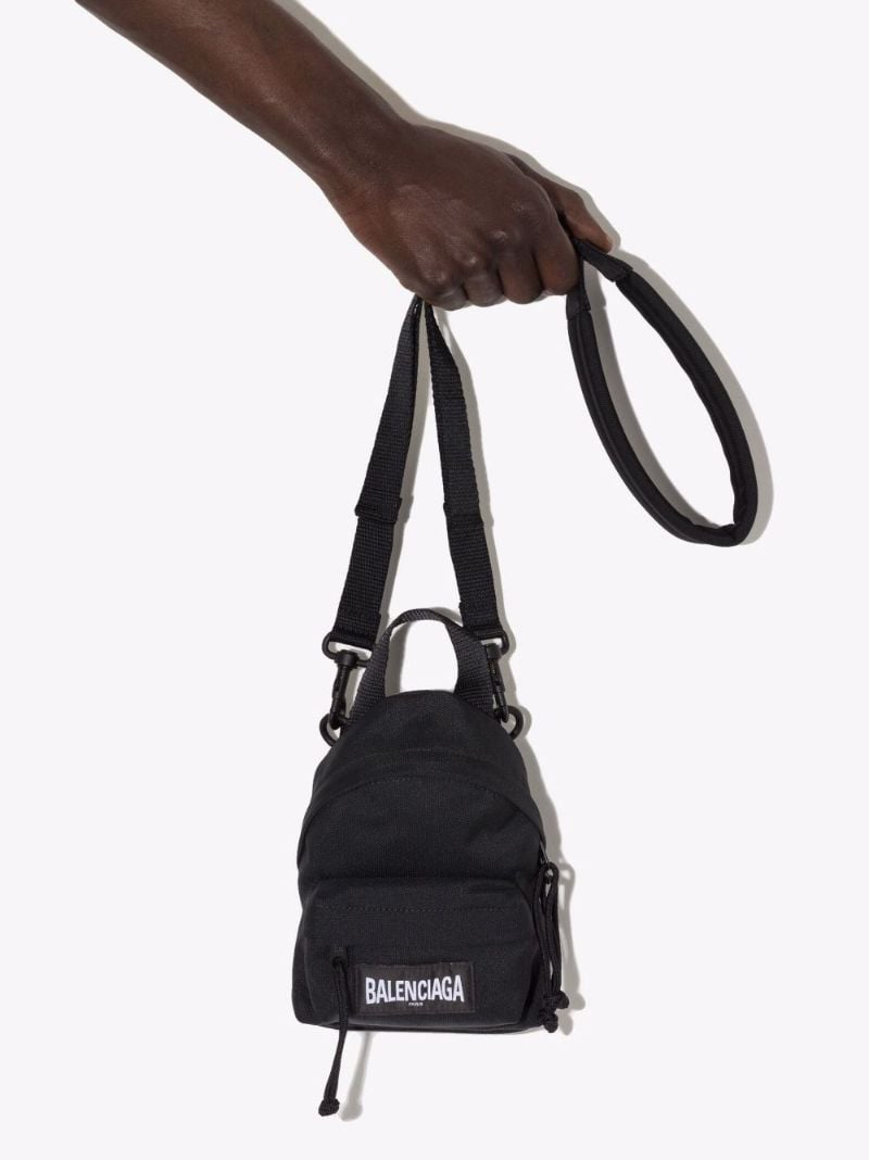 Black Oversized Mini Backpack