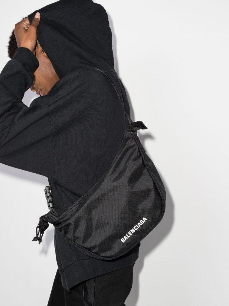 Black Wheel Sling Cross Body Bag