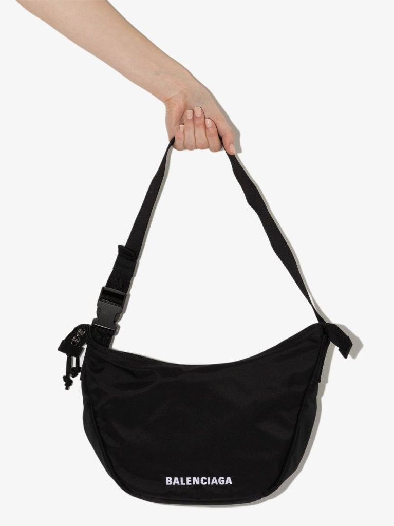 Black Wheel Sling Cross Body Bag