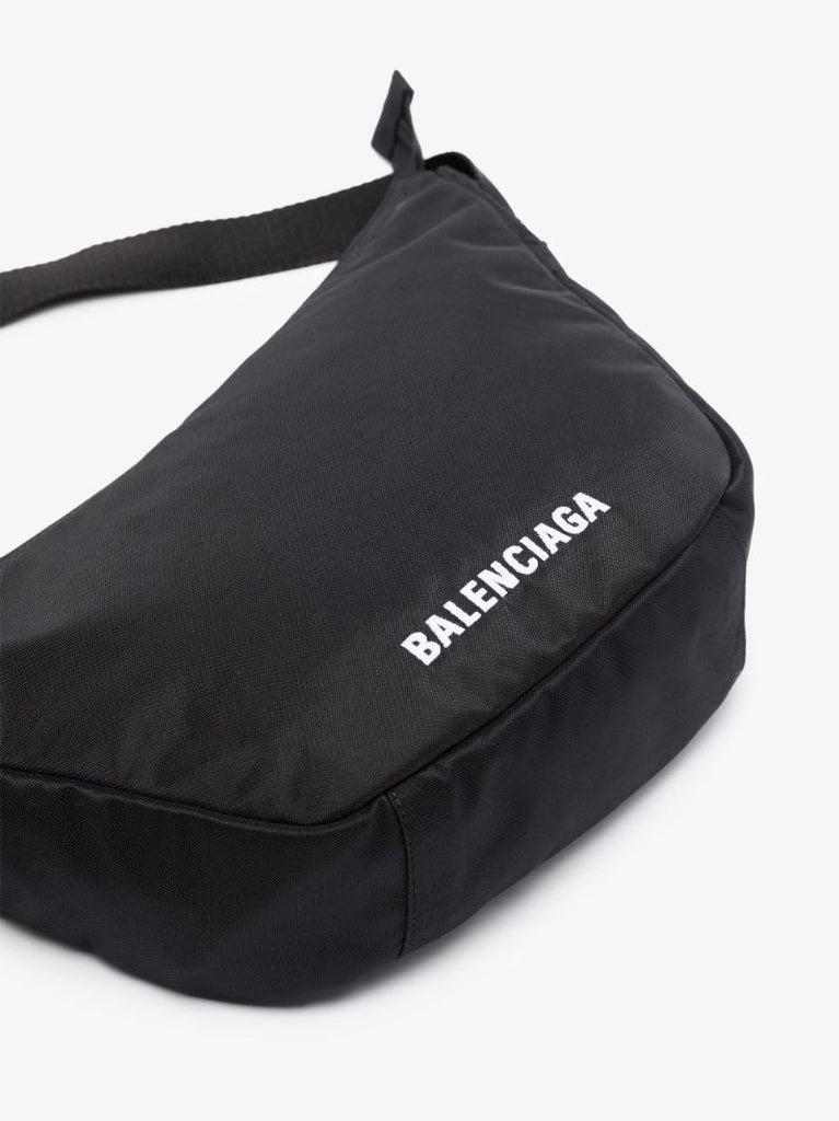 Black Wheel Sling Cross Body Bag