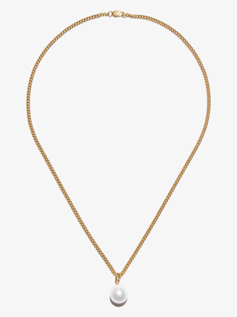 Gold Vermeil Pearl Chain Necklace