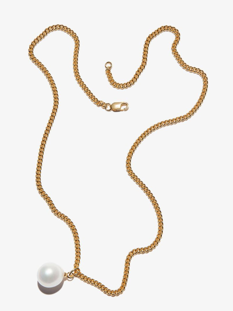 Gold Vermeil Pearl Chain Necklace