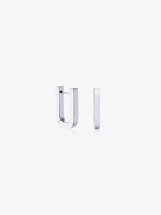 Sterling Silver Chunky Square Hoop Earrings