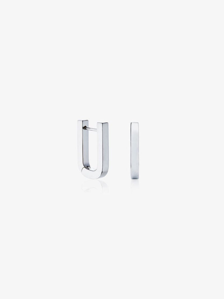 Sterling Silver Chunky Square Hoop Earrings